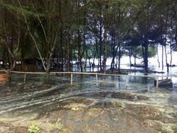 Banjir Rob Landa Pesisir Blitar Selatan, Warung-warung Tak ada yang Buka