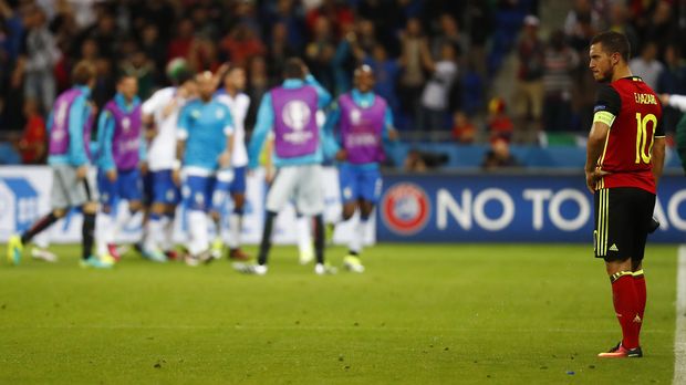 Eden Hazard turut tampil ketika Belgia menghadapi AS di perdelapan final Piala Dunia 2014.