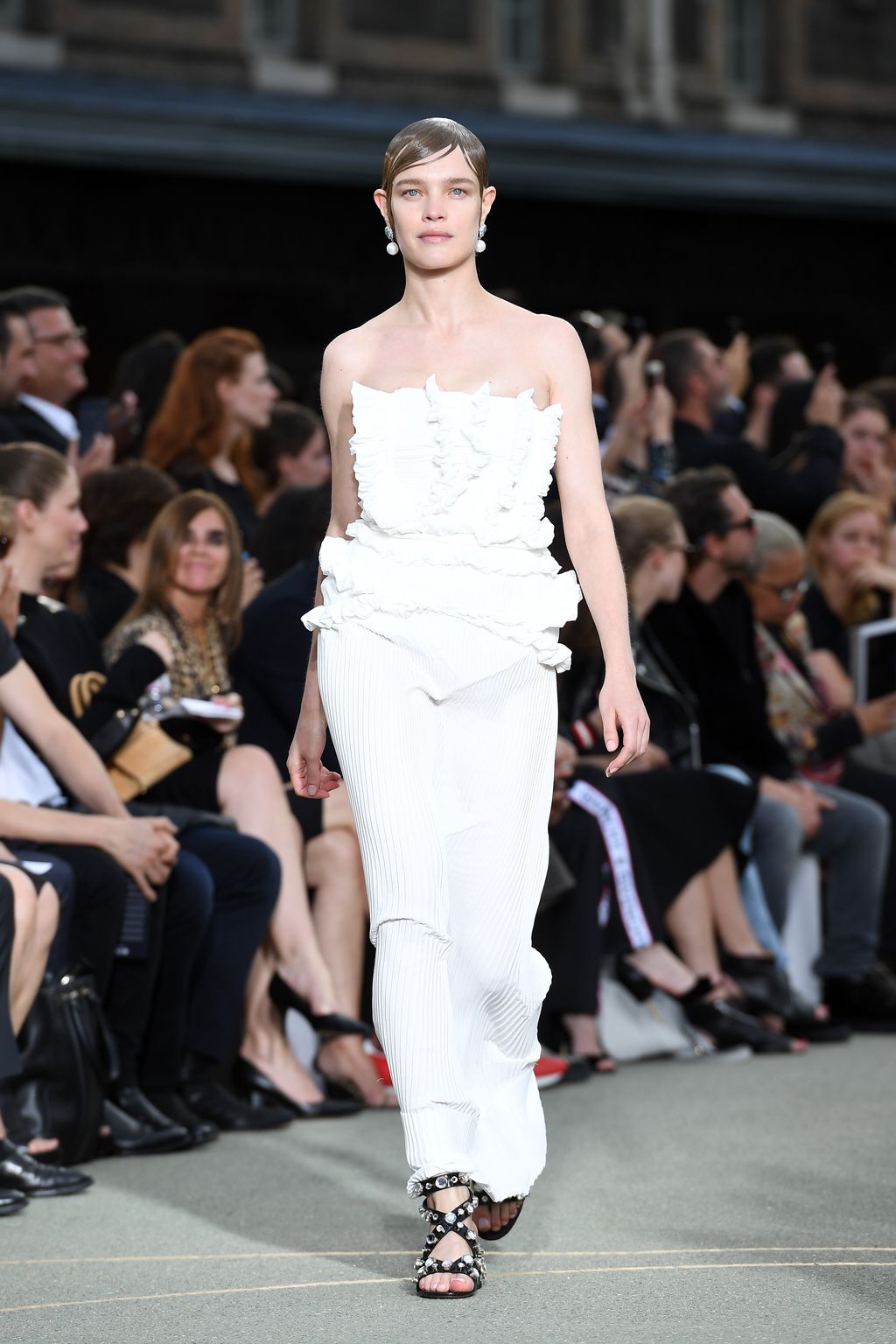 PARIS, FRANCE - JUNE 24:  Natalia Vodianova walks the runway during the Givenchy Menswear Spring/Summer 2017 show as part of Paris Fashion Week on June 24, 2016 in Paris, France.  (Photo by Pascal Le Segretain/Getty Images)