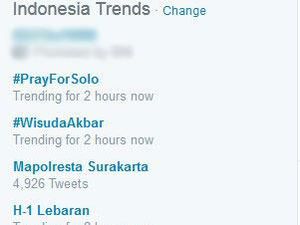 Giliran #PrayForSolo Ramaikan Twitter