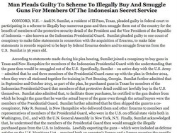 Jaksa AS: Penyelundupan Senjata ke Paspampres Kasus Pertama Libatkan Pemerintah Asing