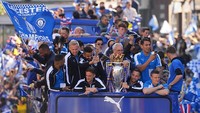 Leicester City bahkan bisa promosi ke Premier League pada musim 2014/2015, dan menjadi juara di musim 2015/2016, sejak terakhir MU menang di fase knock out Liga Champions. (Foto: Michael Regan/Getty Images)