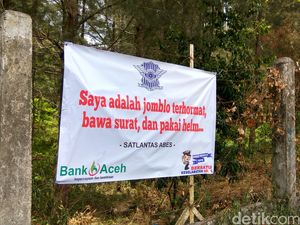 Polisi di Aceh Besar Pasang Spanduk Lucu Seperti ini agar Pemudik Hati-hati Polisi di Aceh Besar Pasang Spanduk Lucu Seperti ini agar Pemudik Hati-hati