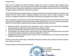 Mendikbud Imbau Ortu Antar Anak di Hari Pertama Sekolah, ini Surat Edarannya