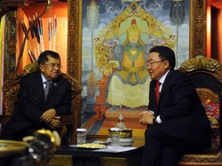Tiba di Mongolia, Wapres JK Langsung Bertemu Presiden Tsakhia Elbegdorj