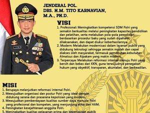 Catat! ini Visi Misi Kapolri Jenderal Tito