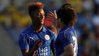 Demarai Gray merayakan gol yang dicetaknya di menit ke-28. Andrew Couldridge/Reuters/detikFoto.