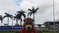 Maskot FC Bayern Munich, Bernie, juga hadir memeriahkan acara lho.