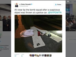 Benda Mencurigakan Dilempar ke Mobil Polisi New York, Ternyata Bom Palsu