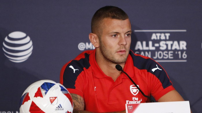 Jul 26, 2016; San Jose, CA, USA; Arsenal midfielder Jack Wilshere during the MLS All Star Game joint press conference at the Fairmont San Jose. Mandatory Credit: Jerry Lai-USA TODAY Sports