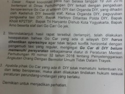 Tak Penuhi Aturan, Operasional Go-Car di Yogya Disetop