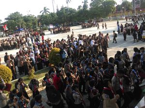 Riuhnya Pesta Siaga Pramuka yang Diikuti Ribuan Pelajar di Pangkalpinang