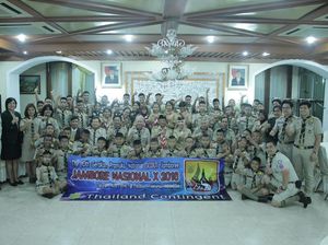 Serunya Pelepasan Pramuka Thailand dan Indonesia untuk Jambore Nasional 2016