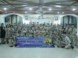 Serunya Pelepasan Pramuka Thailand dan Indonesia untuk Jambore Nasional 2016