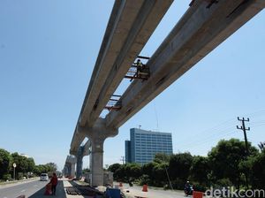 Pembangunan Konstruksi LRT Palembang Capai 25%