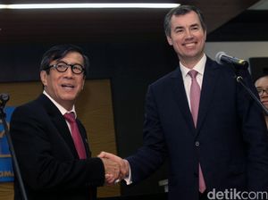 Yasonna Laoly Bertemu Menteri Kehakiman Australia