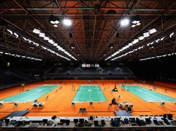 Tim Bulutangkis Indonesia Jajal Arena Pertandingan