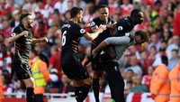 Juergen Klopp ikut merayakan gol yang dicetak oleh Sadio Mane di menit ke-63. Tony OBrien/Reuters/detikFoto.