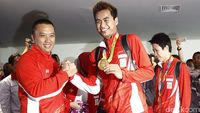 Pahlawan Olahraga Owi/Butet Tiba di Bandara Soetta