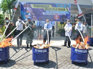 Ribuan Rokok Bercukai Palsu Dimusnahkan