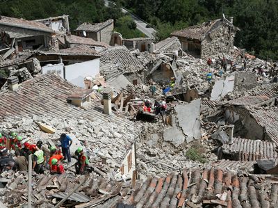 Kerusakan di Pescara del Tronto Akibat Gempa