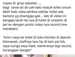 Heboh Pegawai Toko Alat Dapur di Fatmawati Rekam Pengunjung di Toilet