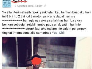 Pria Mengaku Perampok di Samarinda dan Unggah Status di Facebook Dicari Polisi