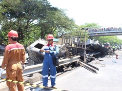 Truk Pertamina yang Terbakar di Tol Porong Dipastikan Tanpa Kenek
