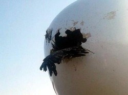 Tabrakan Dengan Burung Elang, Hidung Pesawat Sudan Bolong