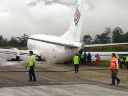 Kapolda: Pesawat Trigana Tergelincir Saat Cuaca Berkabut, Ban Belakang Lepas