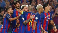Kemenangan ini membawa Barcelona sementara memimpin grup dengan tiga poin.Paul Hanna/Reuters/detikFoto.