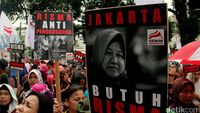 Aksi Dukung Risma Maju di Pilgub DKI