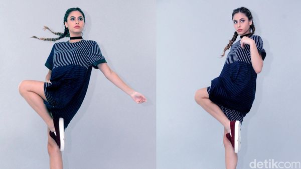 Gaya Valeri Thomas di Pemotretan Clothing Luna Maya