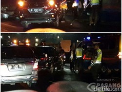 Sopir Mengantuk, Mobil Tabrak Separator Busway di Semanggi Jakarta Selatan