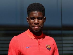 Umtiti Absen Lawan Atletico karena Cedera Lutut Umtiti Absen Lawan Atletico karena Cedera Lutut