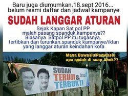 Muncul Meme Satpol PP Pasang Spanduk, Ahok: Black Campaign Pengecut!