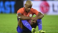 Pemain belakang Manchester City, Vincent Kompany, merupakan pemain lainnya. Sejak musim 2011/2012, dia menepi selama 647 hari. (Rebecca Naden/Reuters)