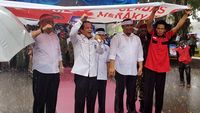 Hujan-hujanan, Taufik Kurniawan Daftarkan Cabup Banjarnegara