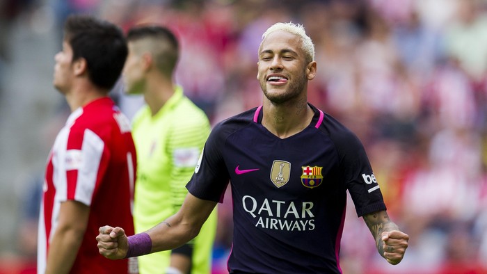 Neymar Dua Gol, Barca Atasi Sporting Gijon 5-0