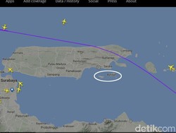 Jalur Pesawat dan Gambaran Lokasi Penemuan Benda Mencurigakan di Sumenep