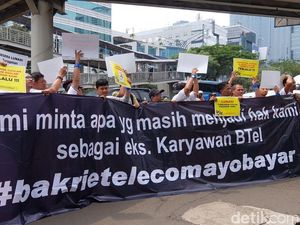 Mantan Karyawan BTel Kembali Demo Tuntut Cicilan Pesangon