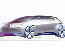Sketsa Hatchback Bertenaga Listrik VW
