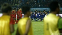 Para pemain Jabar merayakan kemenangan usai menang adu penalti dengan skor 5-4.