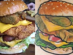 Kafe Ini Tawarkan Burger Gratis Seumur Hidup Jika Pembeli Buat Tato Burger