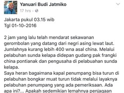 Polisi Telusuri Akun FB Penyebar Info 400 WN China Turun di Sunda Kelapa