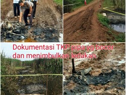 Ledakan Pipa Pertamina di Indramayu, Seorang Pengendara Sepeda Motor Terbakar