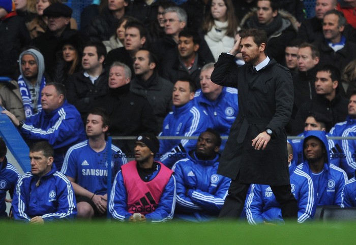 Andre Villas-Boas LONDON, ENGLAND - FEBRUARY 18: Andre Villas-Boas, manager of Chelsea looks on during the FA Cup with Budweiser Fifth Round match between Chelsea and Birmingham City at Stamford Bridge on February 18, 2012 in London, England. (Photo by Christopher Lee/Getty Images)