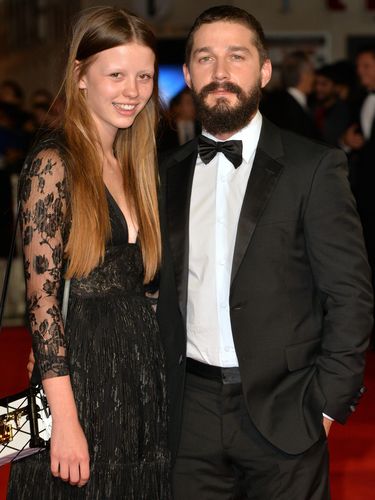   Mia Goth and Shia LeBeouf attend the closing night European Premiere gala red carpet arrivals for 