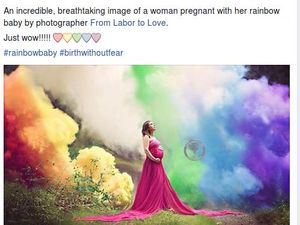 Makna di Balik Foto Ibu Hamil Berlatar Asap Pelangi yang Jadi Viral