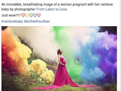 Makna di Balik Foto Ibu Hamil Berlatar Asap Pelangi yang Jadi Viral